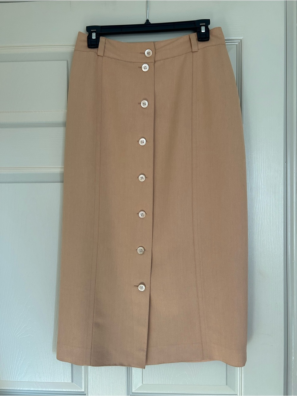 Mondi Tan Button-Front Midi Skirt